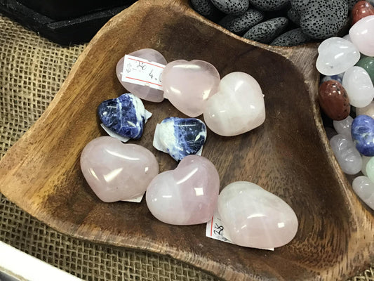 Small Rose & Gemstone Hearts