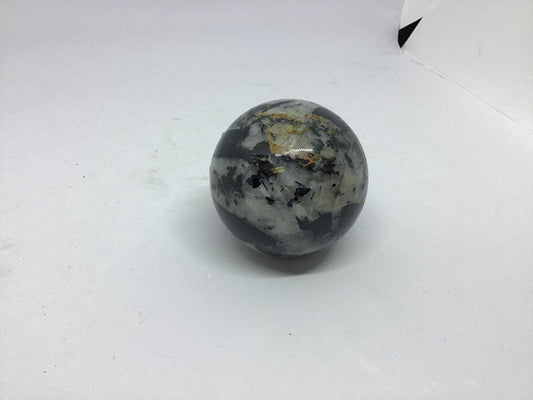 Tourmilated quartz sphere