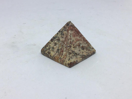 Red leopard jasper pyramid